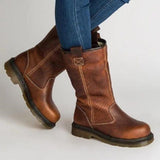 Wish Winter New Round Head Pu Flat Bottom Rollover Lady Size Short Boots 34-43 HZ0115