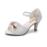 2025 Summer New Sandals Women's Fine And Korean Version Of The Bow Buckle With High Heel Fish Mouth Women's Shoes HZ0115