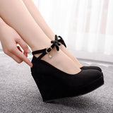 Korean Version Of Large-Size Shoes Heel With A Shallow Mouth With Round Head Red Wedding Shoes High Heel Single Shoes Waterproof Women's Shoes HZ0115