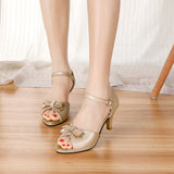 2025 Summer New Sandals Women's Fine And Korean Version Of The Bow Buckle With High Heel Fish Mouth Women's Shoes HZ0115
