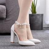 Coarse Heel Pointed Casual Women's Single Shoes 2025 New Spring Women's Shoes Shallow Foot Fashion Comfortable High Heels HZ0115