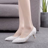 Early Spring Side Thin Heel Single Shoes Spring Shoes 2025 New Female Fragrant Style College Lace High Heels HZ0115