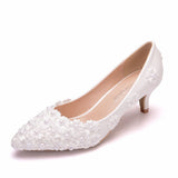 Early Spring Side Thin Heel Single Shoes Spring Shoes 2025 New Female Fragrant Style College Lace High Heels HZ0115
