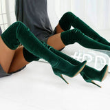 Women's Boots 2025 New Over Knee Boots Sharp Head High And Grind High-Heelled Boots HZ0115