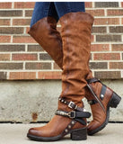 Xiyin New Belt Buckle Boots Women Boots Coarse And Medium Size 40-43 HZ0115