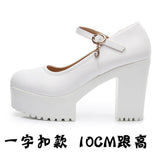 Round Head Shallow Mouth 8CM High Heels Waterproof Table Thick-Bottomed Cheongsam Shoes Model Show Shoes Magic Sticky Women Singles Shoes HZ0115