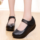 Round Head Shallow Mouth National Wind Shake Shoes Slope And Waterproof Table Women's Shoes Thick-Soled Loose Pastry Shoes Magic Stick Comfortable Single Shoes HZ0115