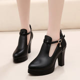 New Pointed Deep-Mouth High-Heeled Shoes With Thick Heel Waterproof Table Women's Shoes Thick-Sole Fashion Stage Performance Single Shoes HZ0115