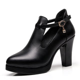 New Pointed Deep-Mouth High-Heeled Shoes With Thick Heel Waterproof Table Women's Shoes Thick-Sole Fashion Stage Performance Single Shoes HZ0115