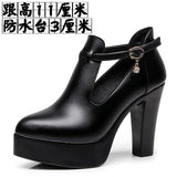 New Pointed Deep-Mouth High-Heeled Shoes With Thick Heel Waterproof Table Women's Shoes Thick-Sole Fashion Stage Performance Single Shoes HZ0115