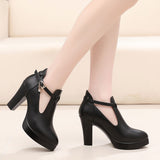 New Pointed Deep-Mouth High-Heeled Shoes With Thick Heel Waterproof Table Women's Shoes Thick-Sole Fashion Stage Performance Single Shoes HZ0115