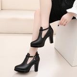 New Pointed Deep-Mouth High-Heeled Shoes With Thick Heel Waterproof Table Women's Shoes Thick-Sole Fashion Stage Performance Single Shoes HZ0115