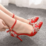 White Solud Sandals Fine-Heeled Pointed Sandals White Pointed Shoes Women's High Heels P09JBH HZ0115