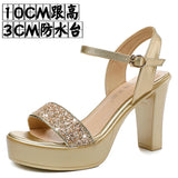 Waterproof Table Lebright Dress 10CM High Heel Cool Shoes Summer New Dew Cheongsam High Heels Lace Women's Sandals HZ0115