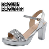 Waterproof Table Lebright Dress 10CM High Heel Cool Shoes Summer New Dew Cheongsam High Heels Lace Women's Sandals HZ0115