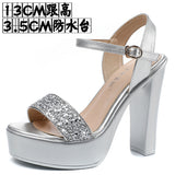 Waterproof Table Lebright Dress 10CM High Heel Cool Shoes Summer New Dew Cheongsam High Heels Lace Women's Sandals HZ0115
