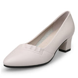 Round Head Shallow Mouth Mother Shoes Soft Sole Leather Shoes In The Elderly Heel Single Shoes Spring And Autumn Women's Shoes Work Shoes HZ0115