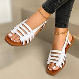 Large-Size Sandals Women's Korean Version Of 2025 New Flat-Soled Single Shoes Spring And Summer Fashion Weaving Beach Shoes HZ0115