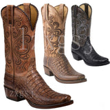 Large-Size Female Boots 2025 Autumn And Winter New Leather Boots Crocodile Pattern Coarse And Pointed Knight Boots HZ0115