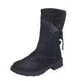 Exploding 2025 Autumn And Winter New Comfortable Low-Heeling Square And Round Head 43 Large Size Mid-Size Women's Boots HZ0115