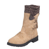 Exploding 2025 Autumn And Winter New Comfortable Low-Heeling Square And Round Head 43 Large Size Mid-Size Women's Boots HZ0115