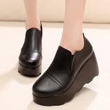 Tightening A Foot Pedaled Women's Shoes Thick Sole Waterproof Slope Heel Single Shoes With Deep Mouth Loose Cake Shoes Ladies Round Head Casual Shoes HZ0115