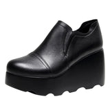 Tightening A Foot Pedaled Women's Shoes Thick Sole Waterproof Slope Heel Single Shoes With Deep Mouth Loose Cake Shoes Ladies Round Head Casual Shoes HZ0115