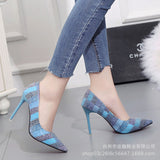 Large-Size High-Heeled Women's 2025 New Fine Heeled Sharp Fashion Single Shoes Sexy Korean Version Of Spring And Autumn Women's Shoes HZ0115