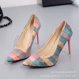 Large-Size High-Heeled Women's 2025 New Fine Heeled Sharp Fashion Single Shoes Sexy Korean Version Of Spring And Autumn Women's Shoes HZ0115