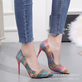 Large-Size High-Heeled Women's 2025 New Fine Heeled Sharp Fashion Single Shoes Sexy Korean Version Of Spring And Autumn Women's Shoes HZ0115