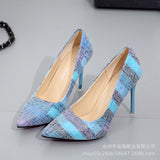 Large-Size High-Heeled Women's 2025 New Fine Heeled Sharp Fashion Single Shoes Sexy Korean Version Of Spring And Autumn Women's Shoes HZ0115