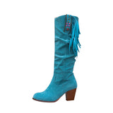 2025 Autumn And Winter New National Wind Lady Large Tid Su Long Boots Side Zipper Coarse And Ladies Boots HZ0115