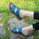Casual Women's Slippers Summer Large-Size Slope Heel Sandals Hollow Cross Lady Explosion HZ0115