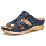 Casual Women's Slippers Summer Large-Size Slope Heel Sandals Hollow Cross Lady Explosion HZ0115