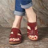 Casual Women's Slippers Summer Large-Size Slope Heel Sandals Hollow Cross Lady Explosion HZ0115
