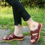 Casual Women's Slippers Summer Large-Size Slope Heel Sandals Hollow Cross Lady Explosion HZ0115