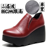 Tightening A Foot Pedaled Women's Shoes Thick Sole Waterproof Slope Heel Single Shoes With Deep Mouth Loose Cake Shoes Ladies Round Head Casual Shoes HZ0115