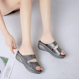 Large-Size Slopes And Cold Slippers Women's Summer New Squint Fish Mouth Thick Bottom Wearing Slippers HZ0115