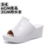 Green Comfortable Outside Slope And Slippers Women's Summer Fashion High-Heeling Waterproof Table Thick Bottom Pine Cake Cool Drag And Word Drag HZ0115