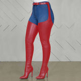 Winter Sexy Over Knee Boots Tips High And Belt Buckle Side Zipper Women Boots HZ0115