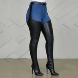 Winter Sexy Over Knee Boots Tips High And Belt Buckle Side Zipper Women Boots HZ0115
