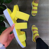 2025 Summer New Women's Casual Flat-Bottomed Fish Mouth Sandals Women's Shoes 43-Yard Sandals HZ0115