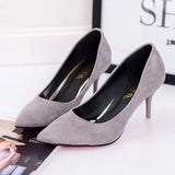 Wishebay Shoes Light-Mouthed Sharp Single Shoes Fine Heel Velvet Large-Size High Heels Women's Shoes HZ0115