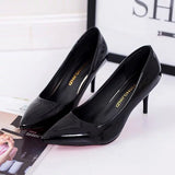 Wishebay Shoes Light-Mouthed Sharp Single Shoes Fine Heel Velvet Large-Size High Heels Women's Shoes HZ0115