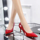 Wishebay Shoes Light-Mouthed Sharp Single Shoes Fine Heel Velvet Large-Size High Heels Women's Shoes HZ0115