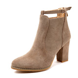 2025 Autumn And Winter Short Boots Single Boots British Wind Coarse Heel High-Heeled Shoes Boots After The Zipper Large Size Martin Boots HZ0115