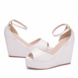 Slope Sandals Women's Summer Fashion Trend 2025 New Lace Fish Mouth Fine With A Word Buckle Casual Ladies Sandals HZ0115