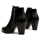 Leather Boots Fashion Coarse And Short Boots Large Size Women's Shoes 40-43 Yards Zipper Decorated High Heel Martin Boots Women HZ0115