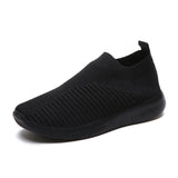 2025 New Fly Weaving Shallow Mouth Low Help Light And Breathable One-Foot Pedal Round Head Large-Size Leisure Flat-Bottomed Sneakers HZ0115