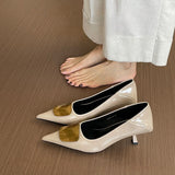 French Pointed High-Heeled Shoes Women's Shoes In The Spring Of 2025 New Niche Design Temperament Fine Heel Single Shoes HZ0115